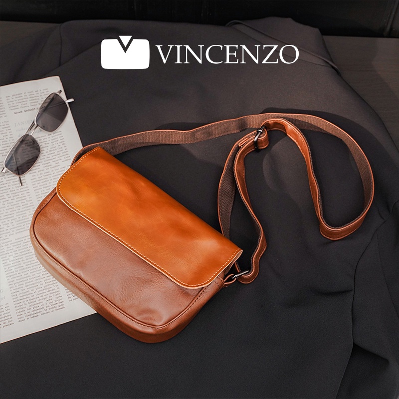 Túi Đeo Chéo Nam Da Trơn Hai Màu Xám, Nâu Đơn Giản Tinh Tế. Cặp Bao Tử Đeo Hông Phong Cách Hàn Quốc Trẻ Trung Năng Động