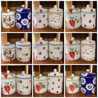 Vại sành muối dưa cà, âu đựng mỡ, hũ đựng muối, gạo, đồ khô hoạ tiết vẽ tay gốm sứ Bát Tràng 5L