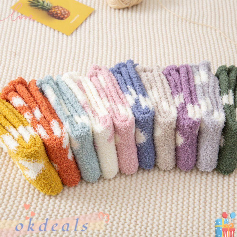 Vớ Vải Lông Cừu San Hô Mềm Mại Giữ Ấm Mùa Đông Cho Nữ