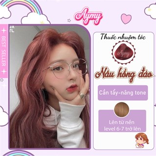  Thuốc Nhuộm Tóc Màu NÂU HỒNG TRÀ   NÂU HỒNG Không Tẩy nhuộm từ nền tóc nâu | Chuẩn Chính Hãng Tại Nhà Aymy 