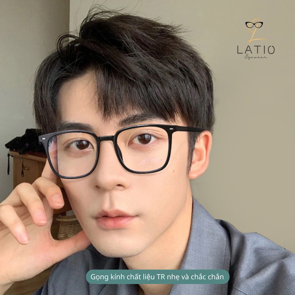Gọng kính Nam Nữ LATIO mẫu được thiết kế mang phong cách Hàn Quốc siêu HOT 2023 chống ánh sáng xanh - KM60