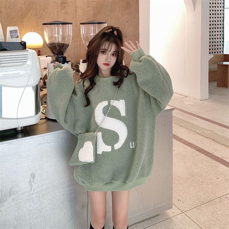 Áo Sweater Lông Cừu Dày Dặn Thoải Mái Phong Cách Hàn Quốc Dễ Thương Cho Nữ