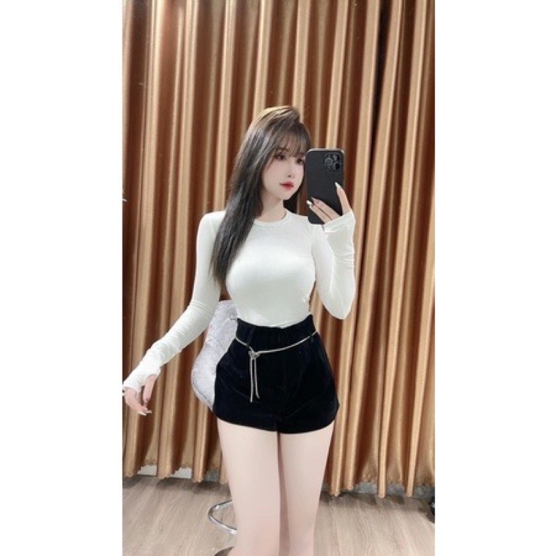 QUẦN SOOC NHUNG DÁNG ÔM DÂY XÍCH 2 LỚP MS17267