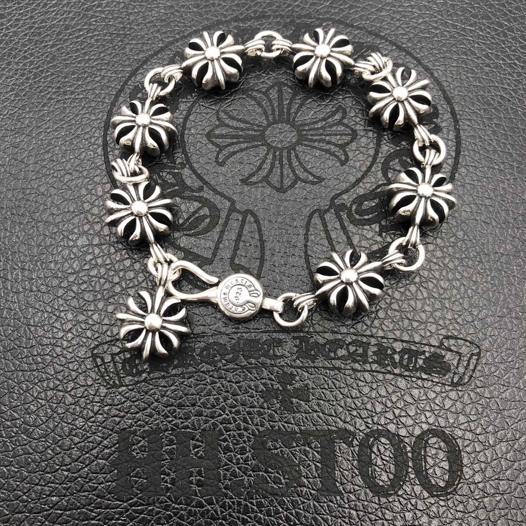 Vòng tay Chrome Hearts Lắc tay nam nữ bạc 925 Lắc tay chuỗi Cross ChromeHeart cao cấp, Trang sức Chrome Hearts HHST00