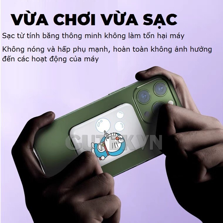 Sạc dự phòng không dây sạc nhanh pin 10000mah mini nhỏ gọn cho từ ip 8/X/11/12/13 – Gutek Mag 3