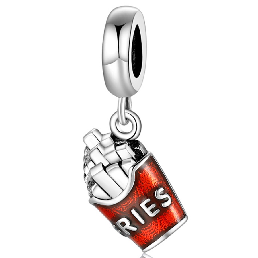 Hạt Charm Màu Đỏ / Bạc Hình Trái Táo Dùng Làm Trang Sức DIY