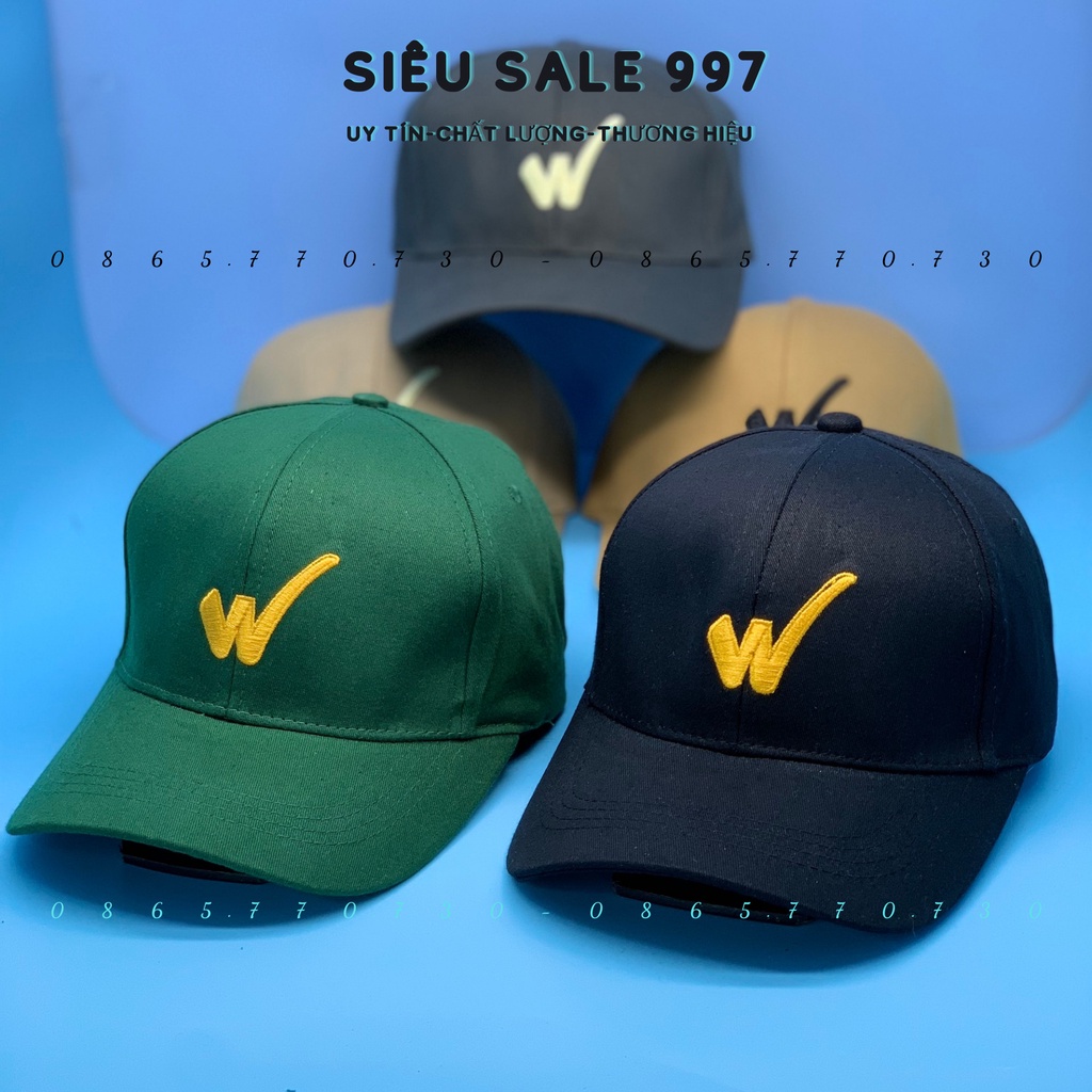 MŨ LƯỠI TRAI - NÓN KẾT THÊU CHỮ W CHẤT KAKI DÀY THỜI TRANG NAM NỮ