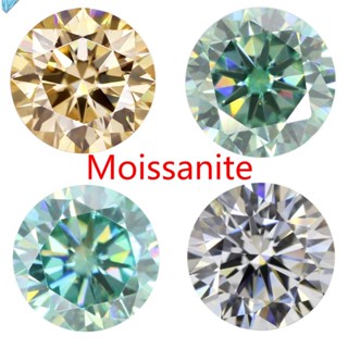 Kim Cương Nhân Tạo Moissanite Đá trần màu  (5--9mm)0.5--3 carat có thể vượt qua bút kim cương, mặt nhẫn tám trái tim tám mũi tên, đá quý nhân tạo, màu đỏ vàng xanh lá cây, bán buôn đá Mosan với giấy chứng nhận xác định