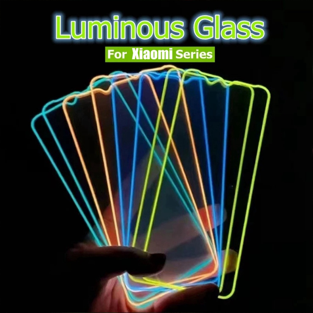 Set 3 Kính Cường Lực Dạ Quang Cho Xiaomi Redmi Note 11E 11S 11 10 9 Pro Max 9S 10S 8T 11t 11 Lite 5G SE Poco X3 NFC