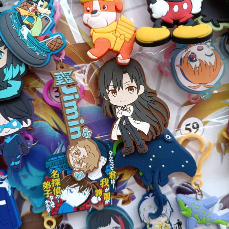 combo 62 móc khóa nhựa nhân vật hoạt hình