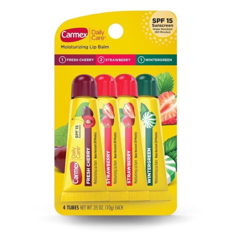 Son dưỡng tube Carmex 10g bạc hà, dâu, cherry