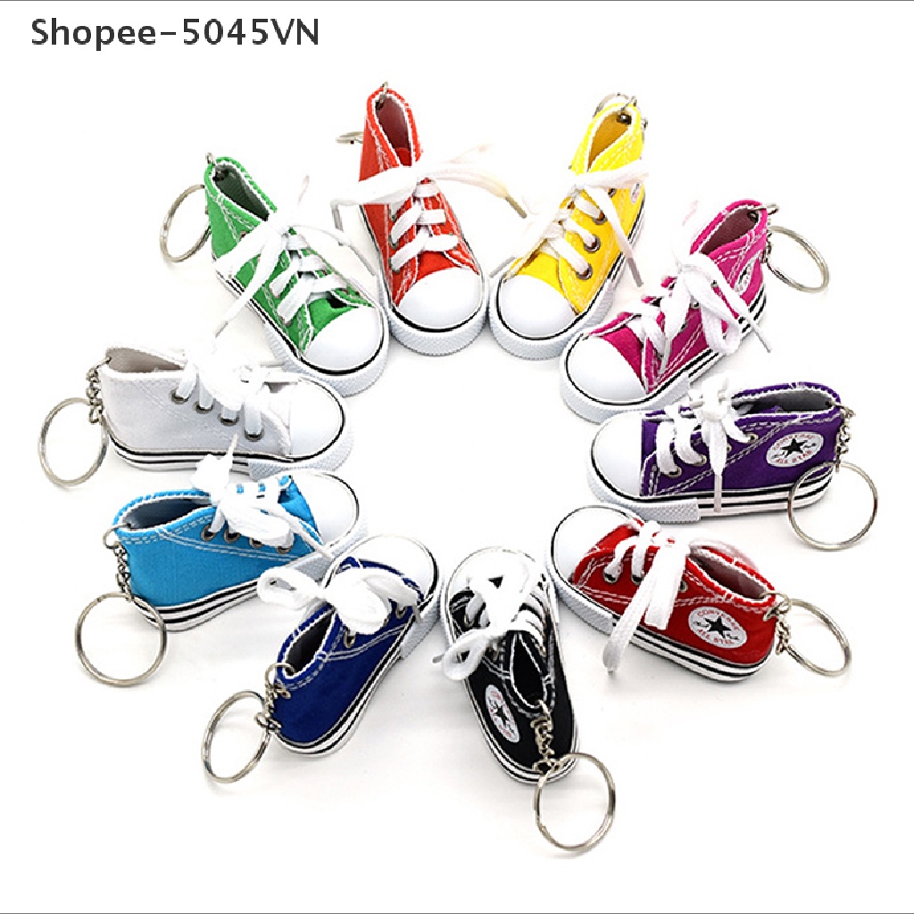 [Hàng Có Sẵn] Móc Khóa Hình Giày Sneaker Thể Thao Mini Bằng Vải Canvas Vui Nhộn (H)