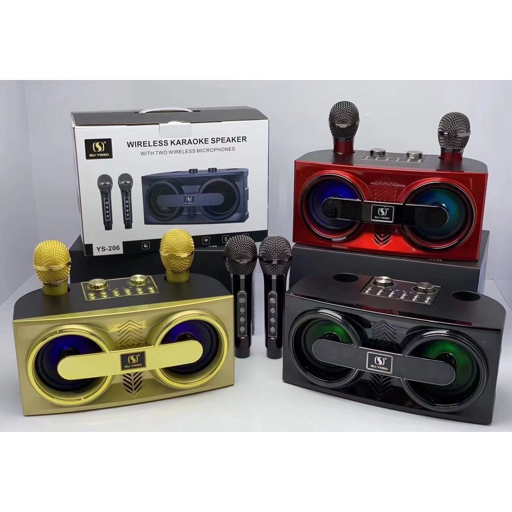 Loa Karaoke YS206 Kèm 2 Micro Không Dây, Âm Thanh Cực Chuẩn