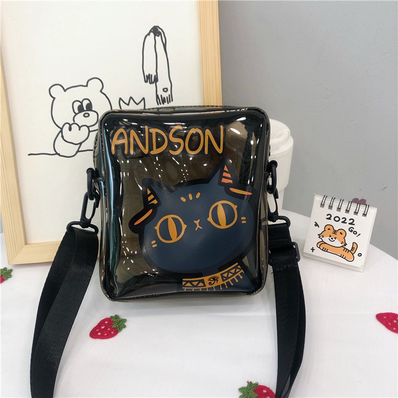 Túi Đeo Chéo Trong Suốt Hình Mèo Đáng Yêu Cho Nữ