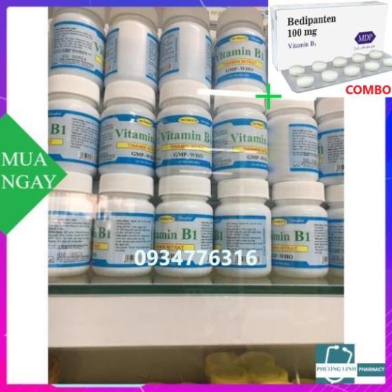 Combo Bedipanten 100mg +  Vitamin B1 chai 100 viên