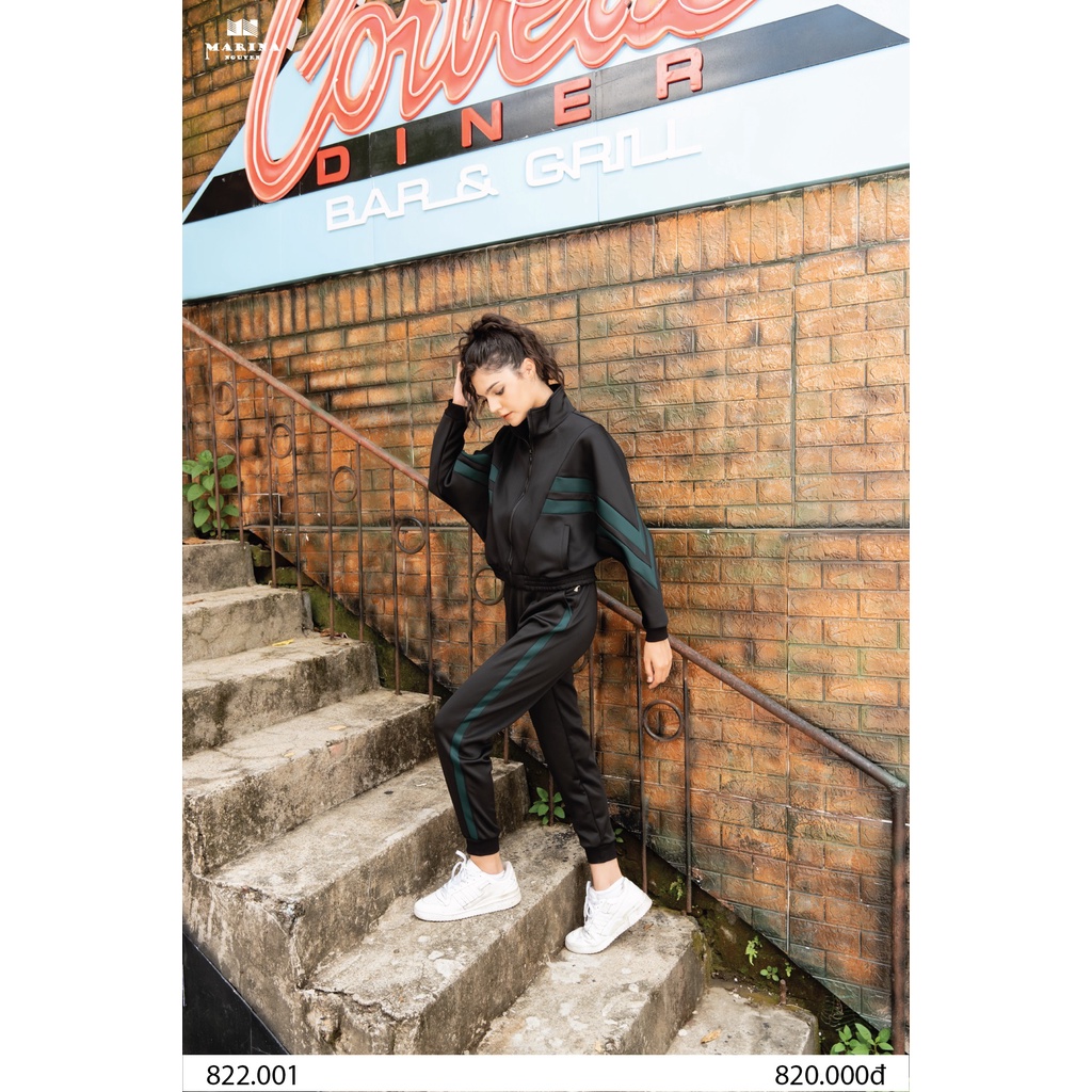 Bộ Đồ Thu Đông Nữ MARINA NGUYỄN Thiết Kế Dài Tay, Kiểu Dáng Thể Thao, Chất Liệu Umi - 822001