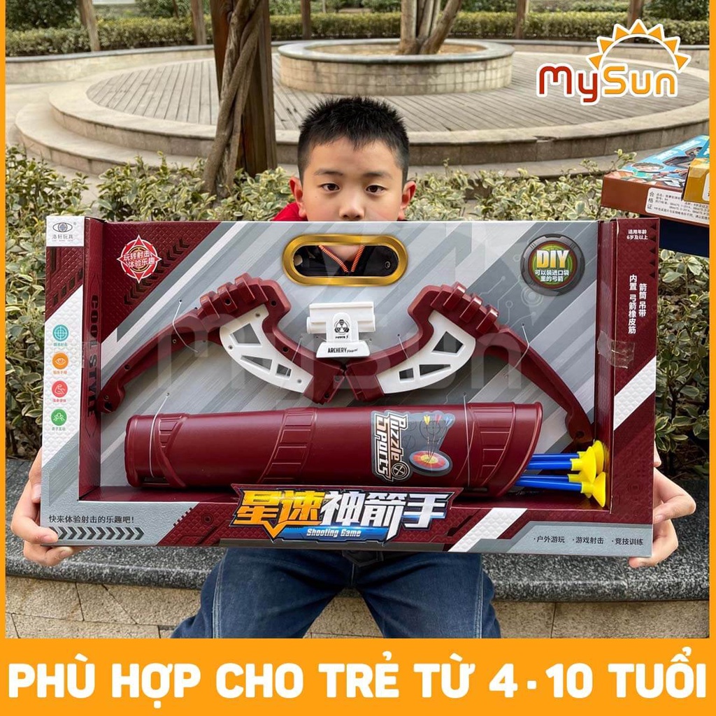 Bộ đồ chơi cây cung bắn tên thể thao trẻ em giá rẻ cho bé trai 4 5 6 7 8 9 10 11 12 tuổi.