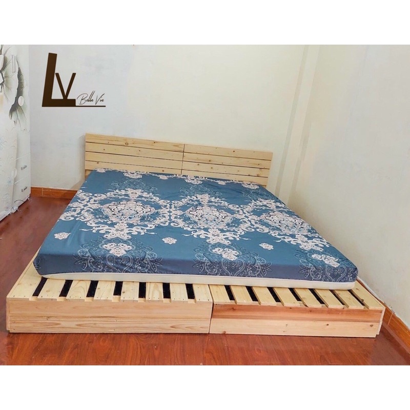 Giường Ngủ Pallet Gỗ Thông Cao Cấp Đủ Kích Thước Cao 10cm(ZALO: 0397739102)