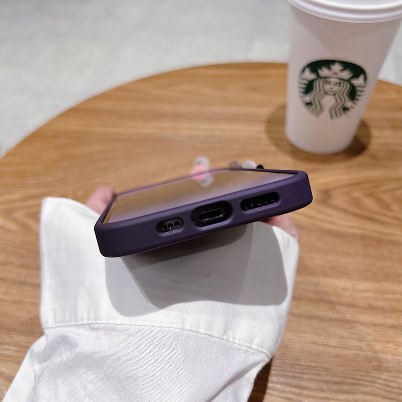 Ốp Điện Thoại Cứng Viền Thẳng Thời Trang Chống Sốc / Rơi Cho iPhone 14 13 12 11 Pro Max Plus