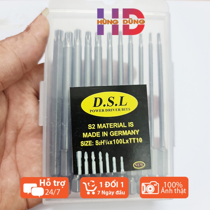 Bộ 11 Đầu Vít Hoa Thị Dài 10cm