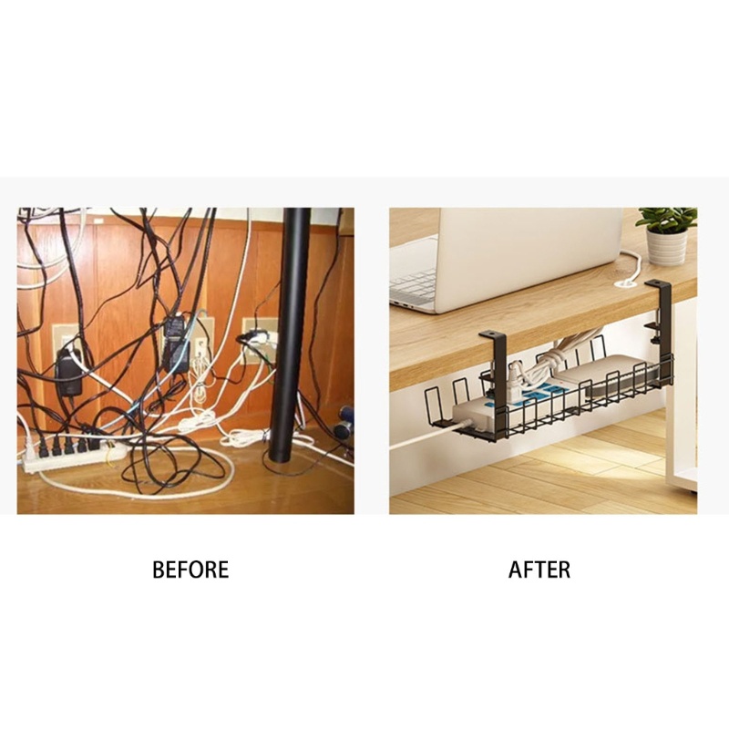 Khay Kim Loại Sắp Xếp Dây Cáp Gọn Gàng Dưới Bàn