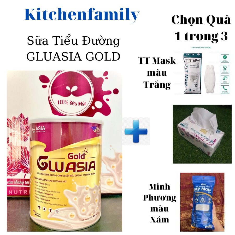Sữa cho người tiểu đường GLUASIA GOLD hộp 900g siêu phẩm mới nhất 2022