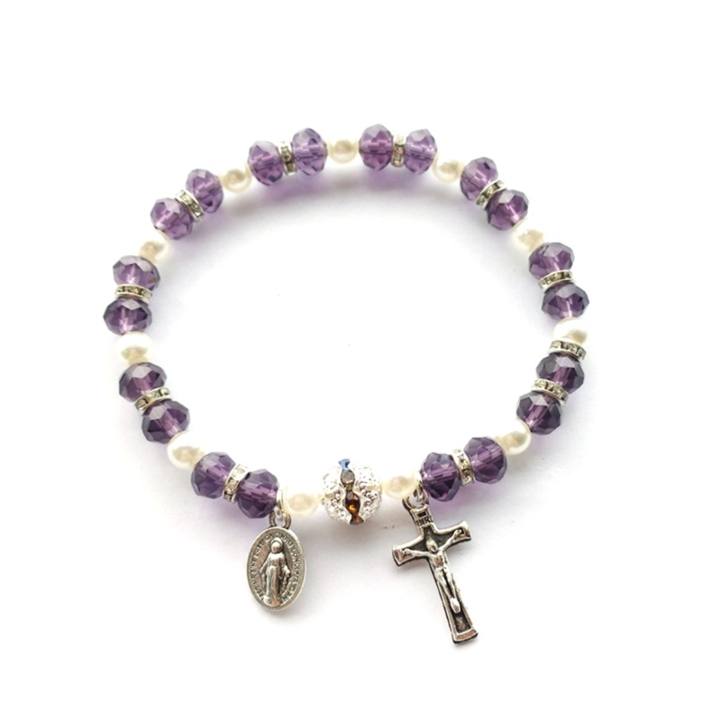 Vòng Đeo Tay Chuỗi Hạt Mặt Thánh Giá Thời Trang Cho Nữ