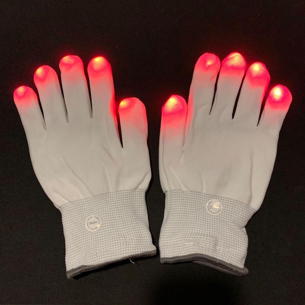 Găng đeo tay và mặt nạ hacker có đèn LED phát sáng lấp lánh độc đáo