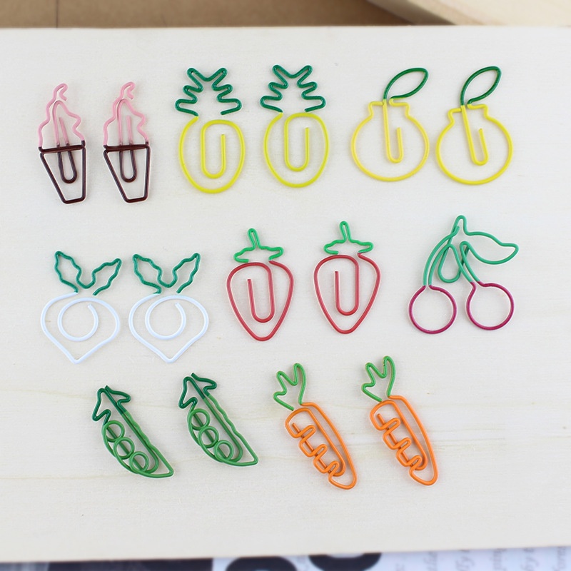 Kẹp giấy hoạt hình dễ thương đồ ăn/trái cây - ghim kim loại K03- BÚT ĐẸP