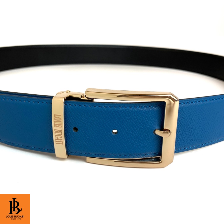 Thắt lưng nam da bò cao cấp LOUIS BUGATI DMT15 dây lưng da bò thật