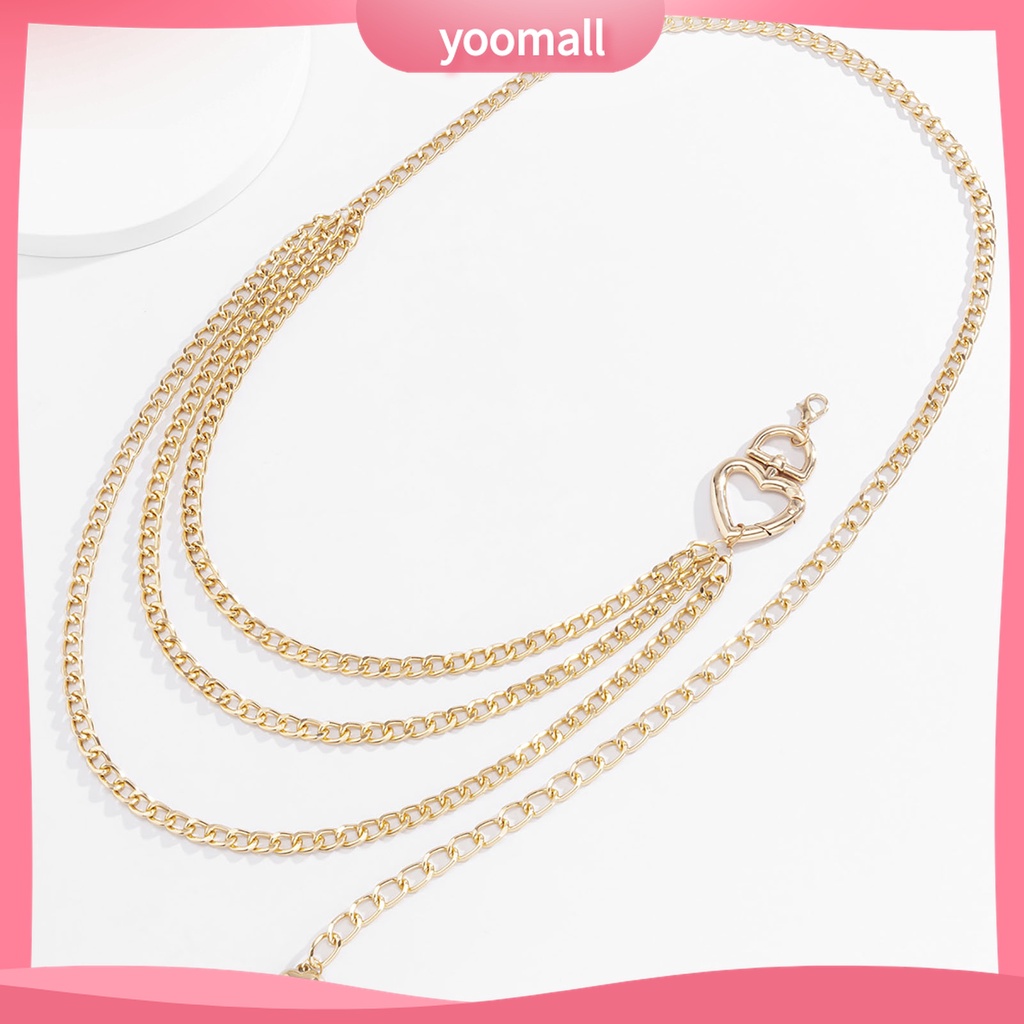 Dây Xích Đeo Hông Nhiều Lớp Hình Trái Tim Thời Trang Có Thể Điều Chỉnh Cho Nữ