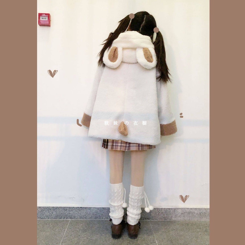 Áo Sweater Có Tai Thỏ Dễ Thương Thoải Mái Phong Cách Nhật Bản Cho Nữ