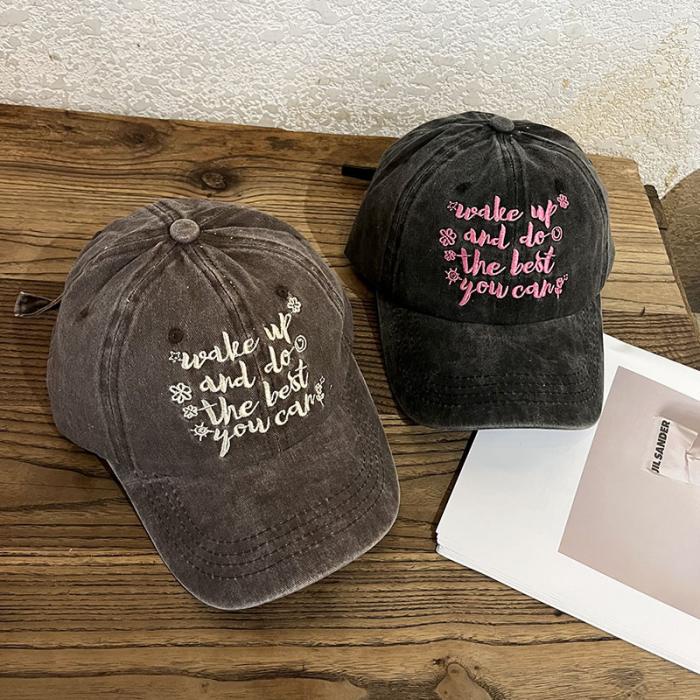 Mũ Lưỡi Trai Cotton Thêu Chữ Thời Trang Cho Nam Nữ