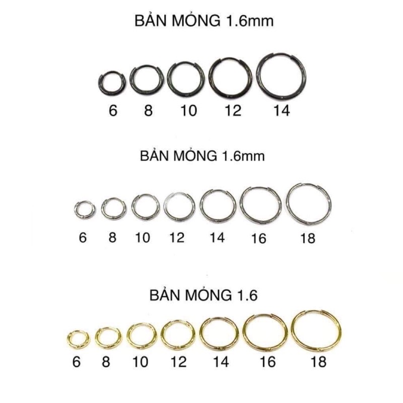 Khuyên vòng  basic bản mỏng