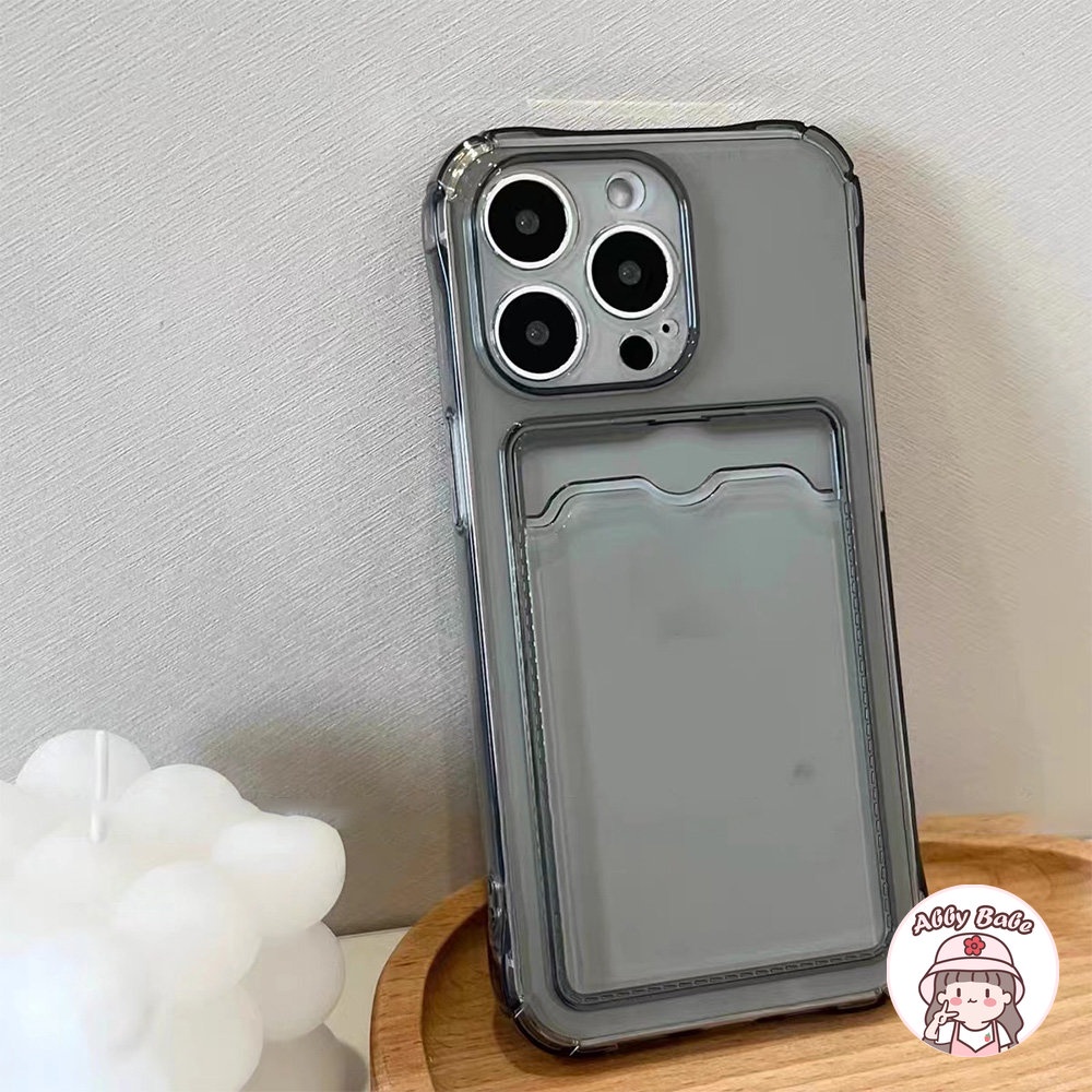 Ốp Điện Thoại TPU Mềm Mỏng Trong Suốt Có Ngăn Đựng Thẻ Chống Nước Cho IP 14 13 12 11 Pro Max X XS