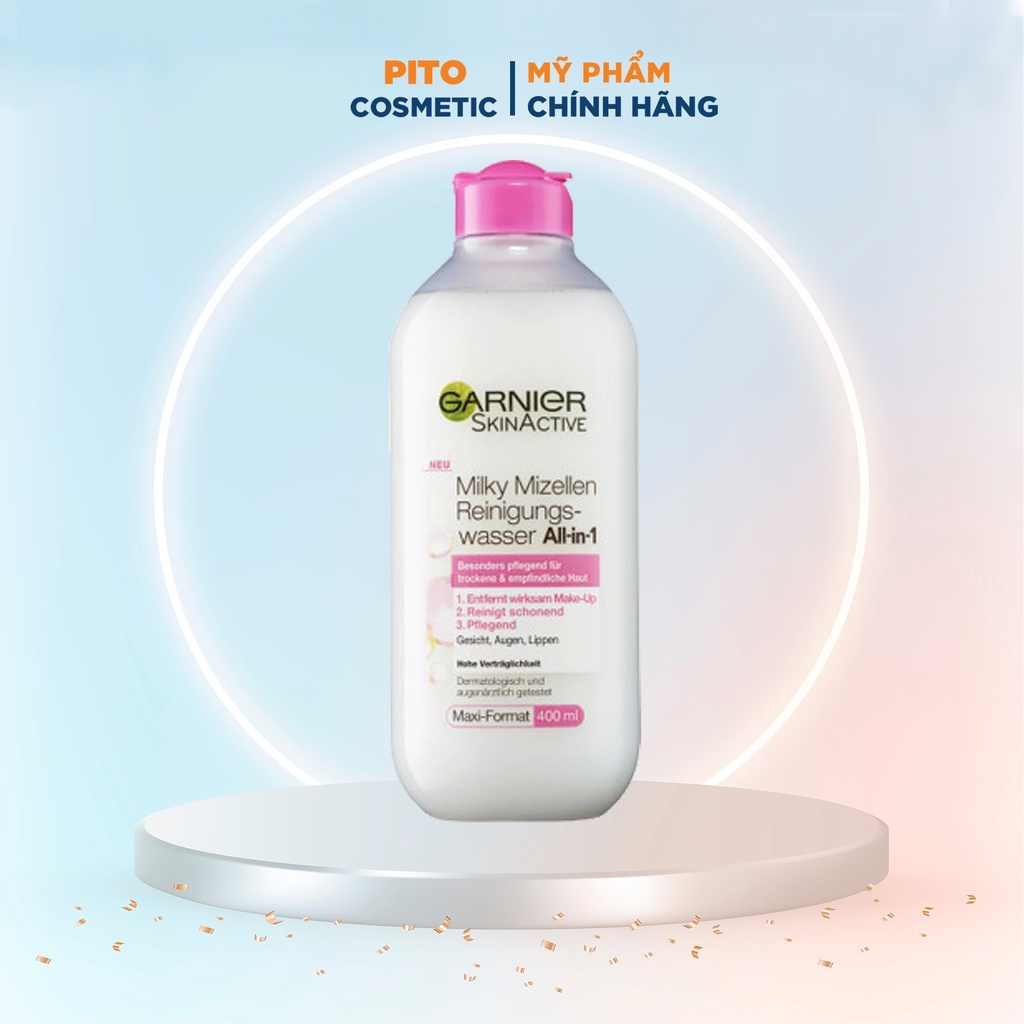 Nước tẩy trang Garnier dạng sữa Skin Active Solution Micellaire 400ml