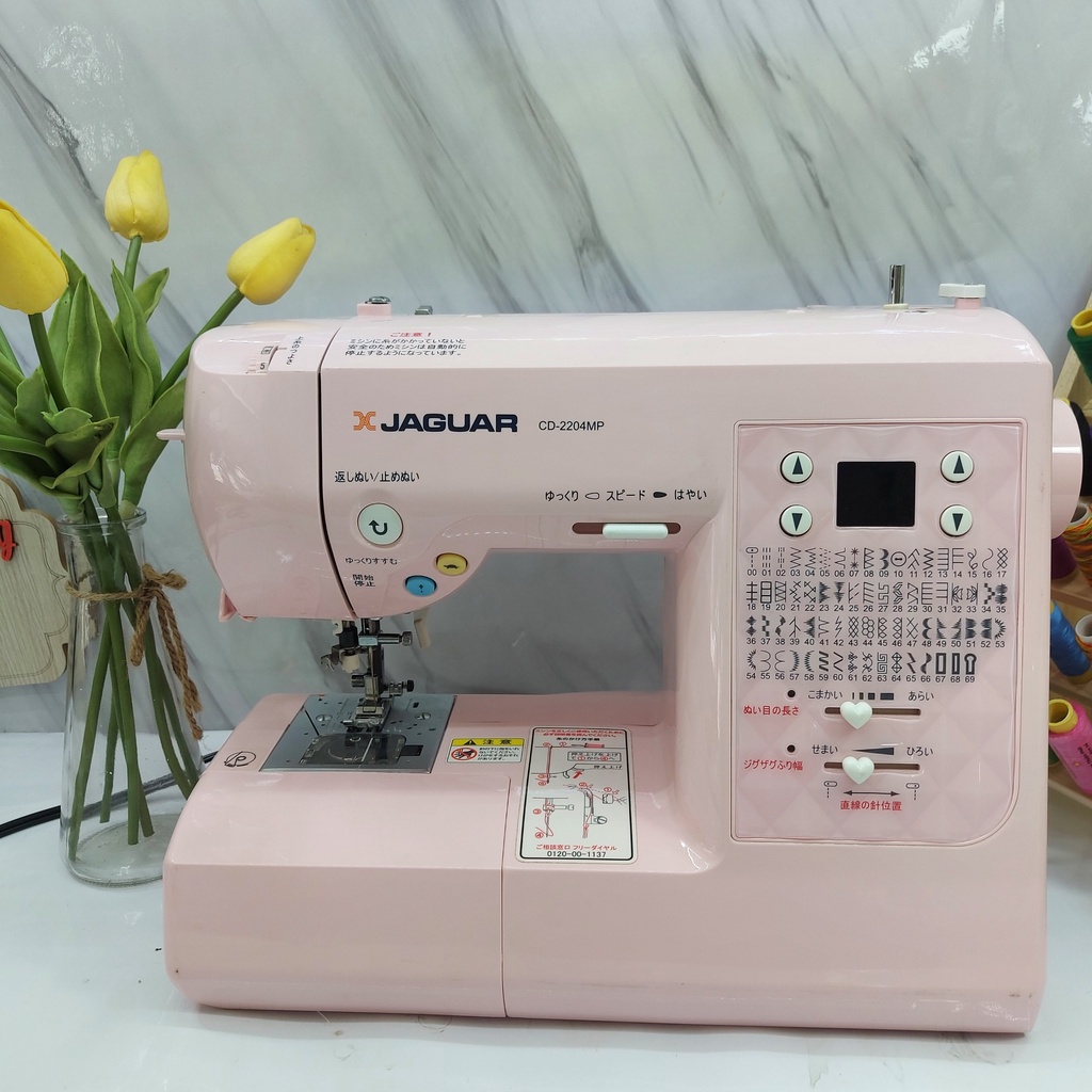Máy May Gia Đình Nhật Jaguar CD2204 - May Cơ Bản Và Thêu Trang Trí - Mới Đến 99% - 70 Đường May Thêu -BH 1 Năm