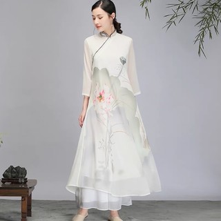 Áo dài váy sườn xám kiểu cổ trang trung hoa trung quốc hán phục đồng phụ bàn trà spa