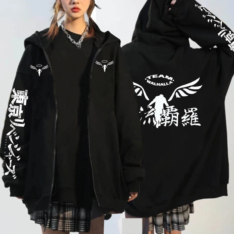 Áo hoodie in hình Gambar Valhalla Tokyo Revengers Khoác Hoodie Anime Đồ Họa Áo Hoodie Nam Nữ Thể Thao Tokyo Revengers
