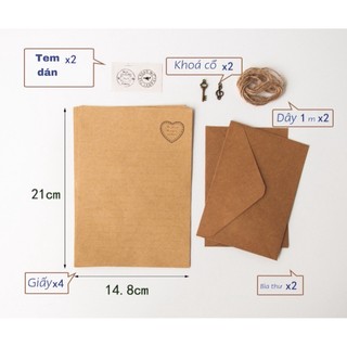 Bộ giấy viết thư giấy kraft
