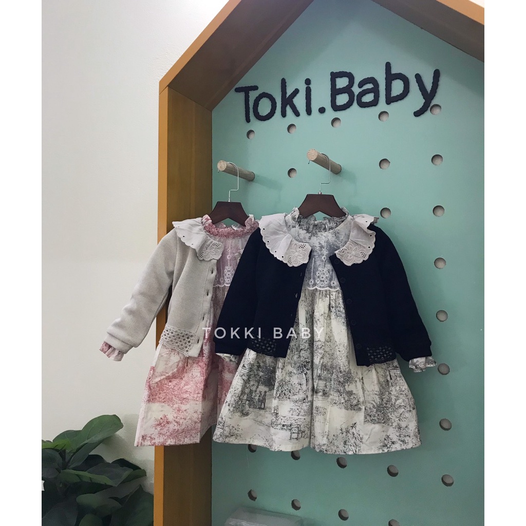 Áo len cardigan cổ tròn cho bé gái AST003