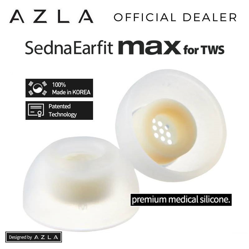 Set 2 Cặp Nút Tai Nghe Không Dây Bằng Silicon Cấp Y Tế 2022 AZLA SednaEarfit MAX