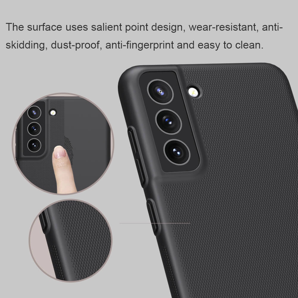 Ốp Lưng Sần chống sốc Nillkin Super Frosted Shield  cho Samsung Galaxy S21 FE (đính kèm giá đỡ)