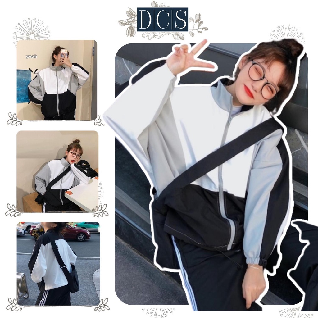 Áo khoác gió nam nữ 2 lớp chất dù cao cấp cổ đứng unisex form rộng đi mưa cản gió chống nắng Xưởng May DCS