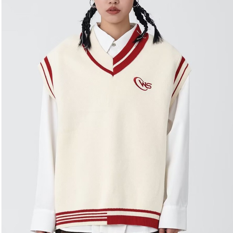 Áo Sweater Không Tay Kẻ Sọc Màu Tương Phản Phong Cách Hàn Quốc Thời Trang Mùa Thu Mới 2022 Cho Nam