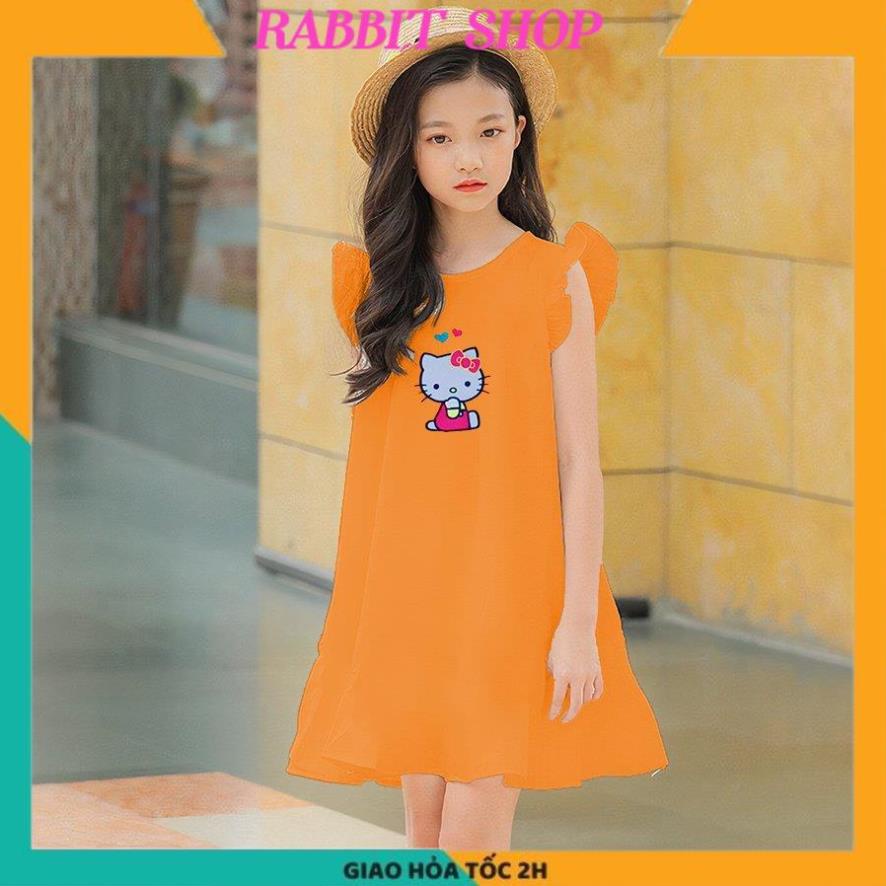 Đầm bé gái,váy trẻ em phố cao cấp siêu xinh cho bé RABBITSHOP hello kitty thun cotton chính phẩm sài gòn