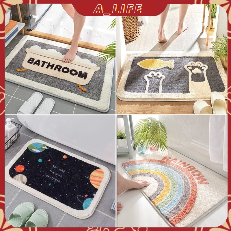 A-LIFE Thảm Lót Sàn Nhà Bếp 50 * 80cm Họa Tiết Hoạt Hình alas kaki dapur