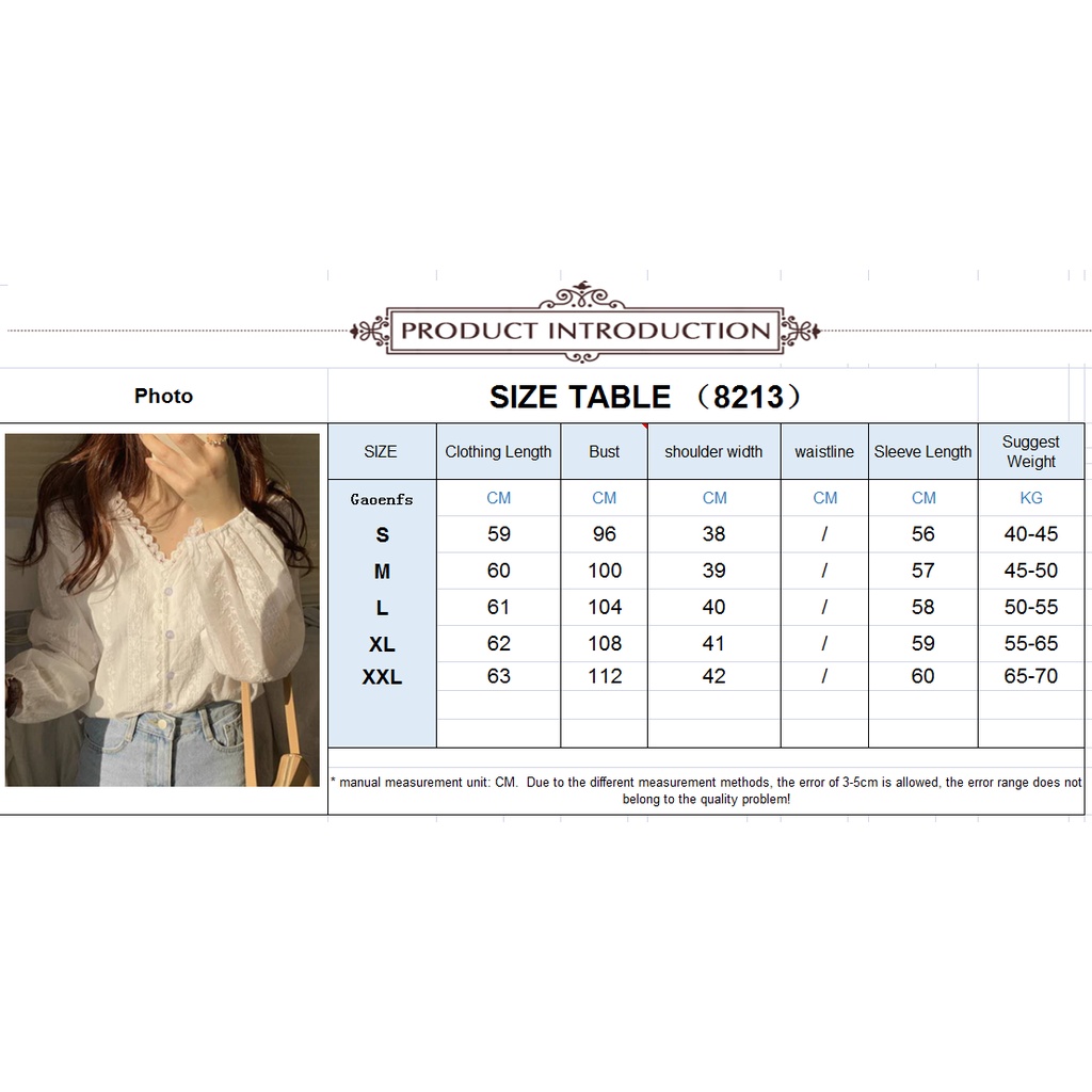 Áo Cotton DàI Tay Cổ Chữ V PhốI Ren Hoa ThờI Trang Cho Nữ