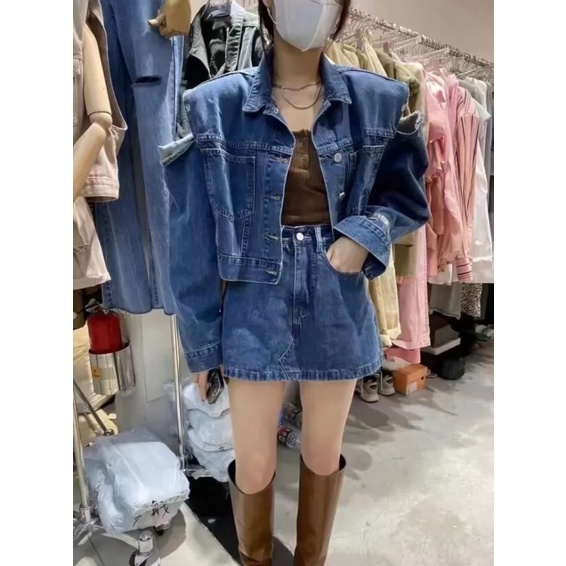 Áo Khoác Jean Cut Vai LSEOUL K0336 Cá Tính Năng Động