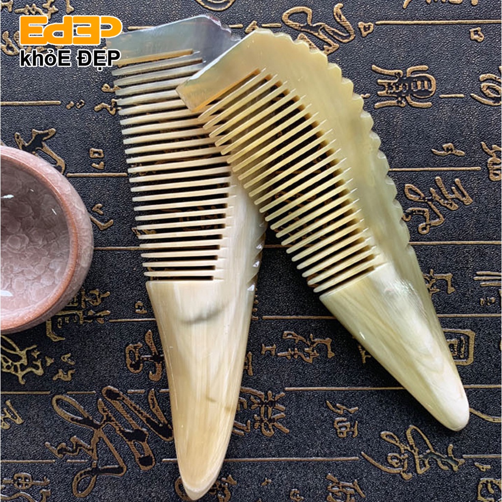 Lược Sừng Chuôi Trơn Cao Cấp (Thủ Công Mỹ Nghệ, Chải Thông Kinh Lạc, Hàng Nhập Khẩu, Massage, Làm Đẹp, Ấn Day Huyệt,...)